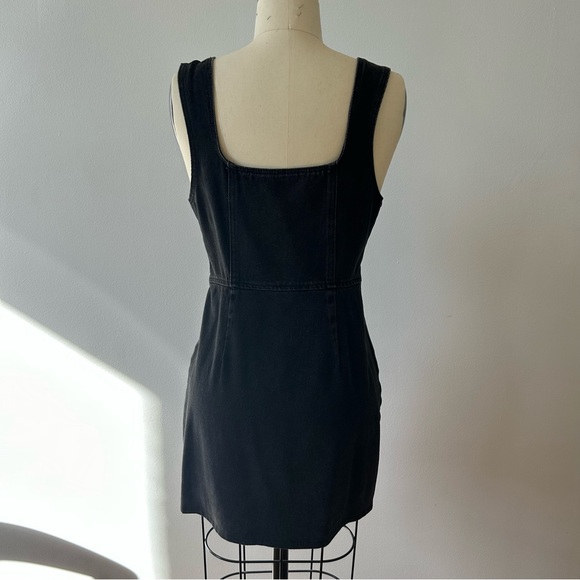 Washed Black Denim Button-up Mini Dress - Picture 4 of 11